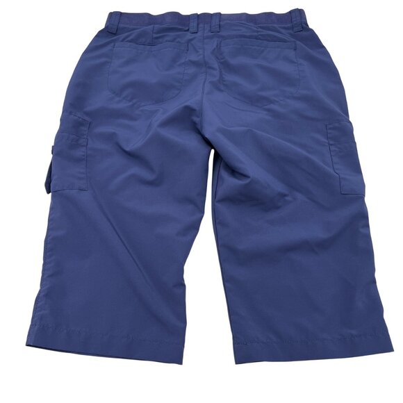 Lee Womens Relaxed Fit Mid Rise Cargo Capri Pants Medium Blue Polyester/Spandex - Picture 8 of 8